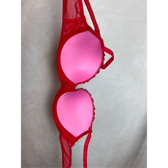 Red Lace Padded Victoria’s Secret Bra 34B - Picture 6 of 6